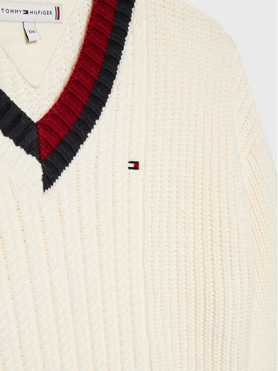 Tommy Hilfiger Tommy Hilfiger Džemper KG0KG06903 Écru Oversize