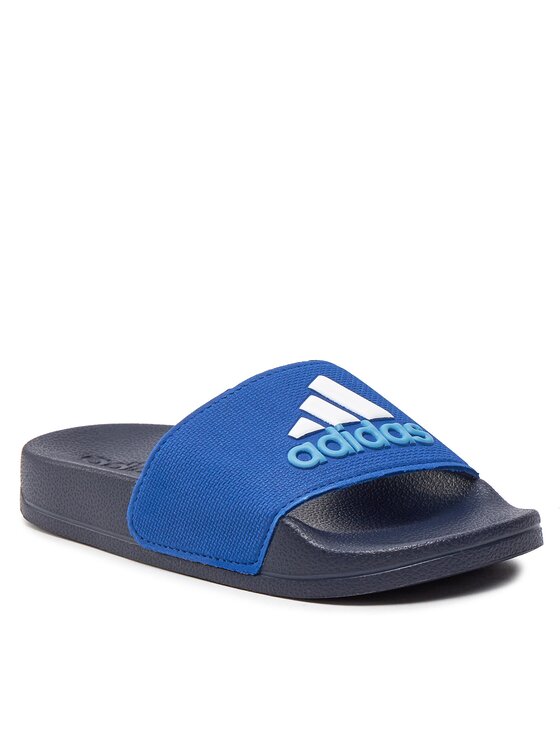 Adidas cloudfoam slides blue best sale