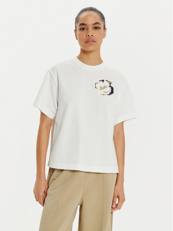 Lacoste T-krekls TF2667 Balts Oversize