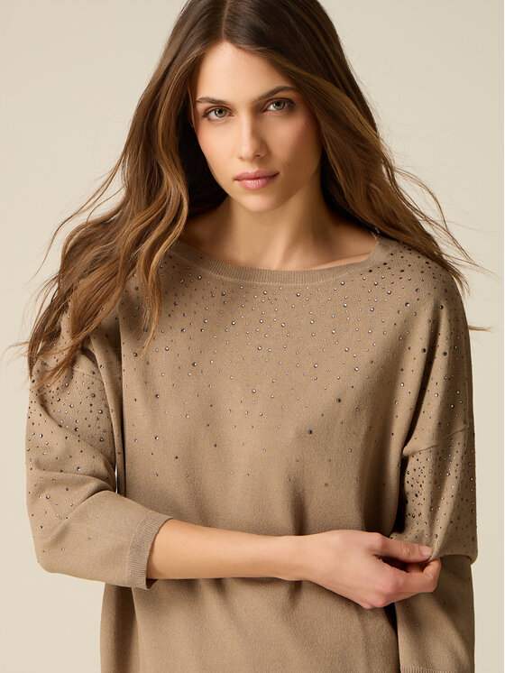 Oltre Oltre Sweter M112E002112N015 Zielony Regular Fit