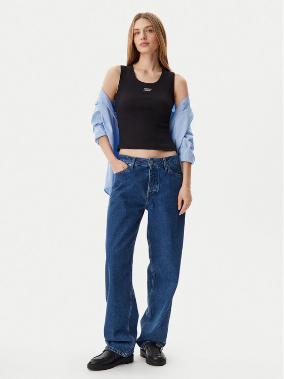Tommy Jeans Tommy Jeans Top DW0DW21369 Čierna Slim Fit