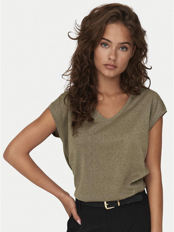 ONLY ONLY Tričko Silvery 15136069 Zelená Loose Fit
