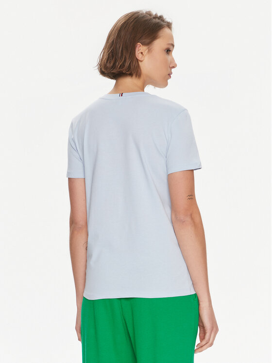 Tommy Hilfiger Tommy Hilfiger T-Shirt Signature WW0WW41674 Błękitny Regular Fit
