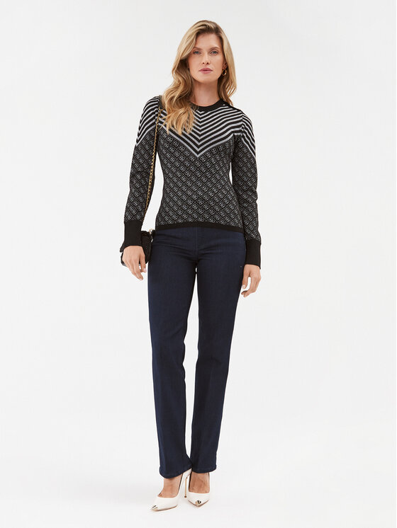 Guess Guess Pulover W3BR26 Z3AE0 Črna Slim Fit