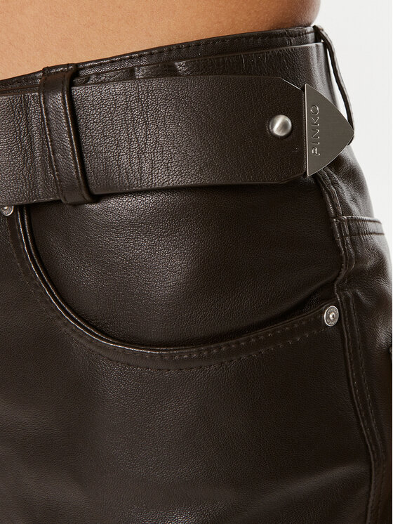PINKO Pinko Φούστα δερμάτινη Grenada 103894 A21L Καφέ Regular Fit