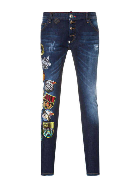 PHILIPP PLEIN PHILIPP PLEIN Pantaloni di tessuto 30756 Blu Straight Fit