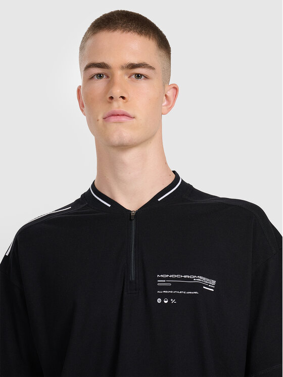 4F 4F Polo DUO DYNAMICS Czarny Oversize