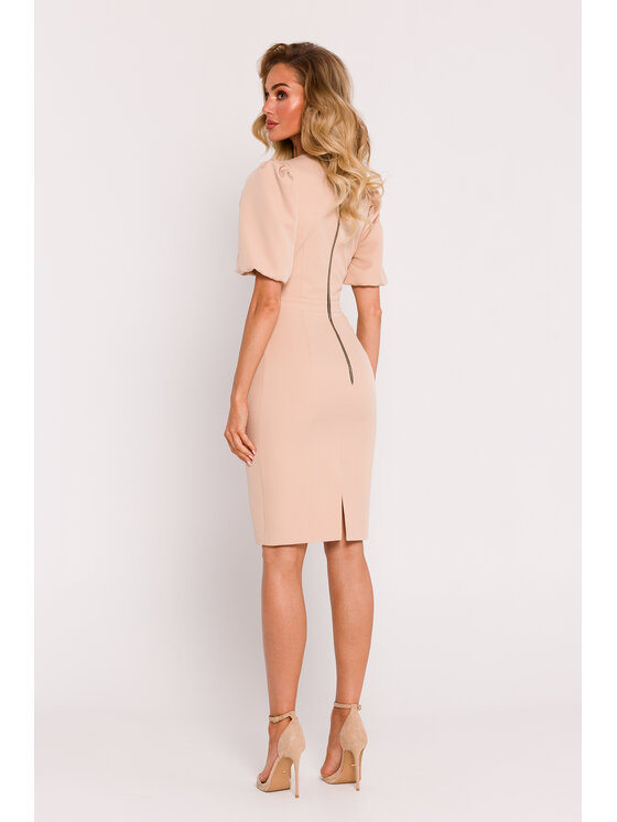 Made of Emotion Made of Emotion Elegantní šaty M779 Béžová Generous Fit