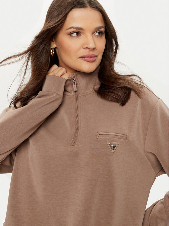 Guess Guess Bluză V5RQ10 KCAY2 Maro Regular Fit