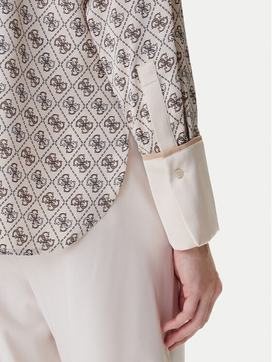 Guess Guess Košulja W4YH47 WF1T2 Bež Regular Fit