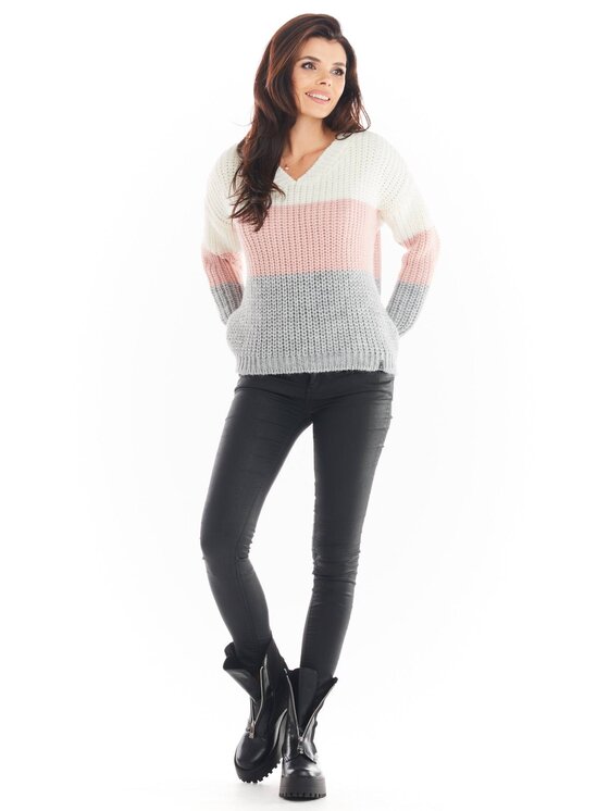Awama Awama Maglione A390 Rosa Basic Fit