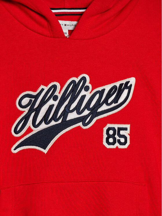 Tommy Hilfiger Tommy Hilfiger Pulóver Hilfiger Script Hoodie KG0KG07721 Piros Regular Fit