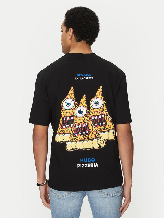 HUGO HUGO T-krekls Nizzerio 50533390 Melns Regular Fit
