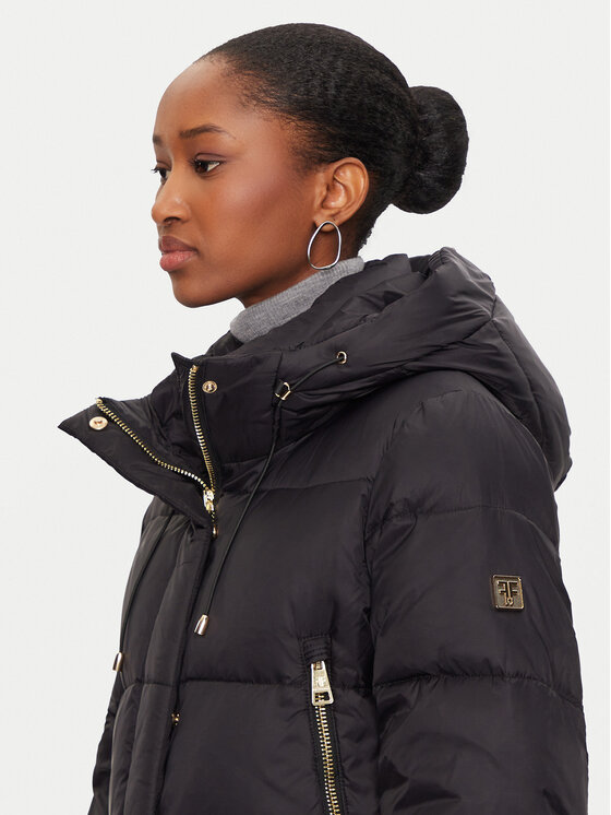 Fracomina Fracomina Пухено яке FR24WC3009O42301 Черен Regular Fit