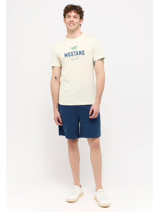 Mustang Mustang T-Shirt AUSTIN Beżowy Regular Fit