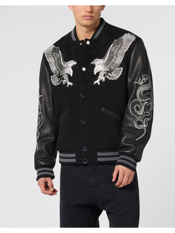 PHILIPP PLEIN PHILIPP PLEIN Kurtka bomber 29011 Czarny Regular Fit