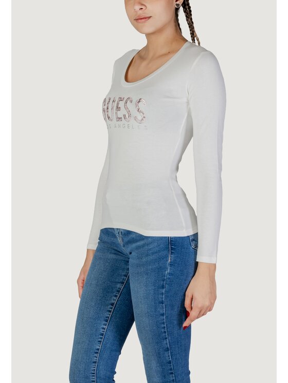 Guess Guess T-shirt LS CN PYTHON LOGO Bianco Shirt Fit