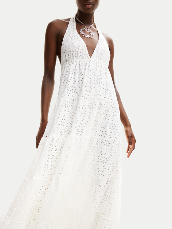 Desigual Desigual Rochie de vară Toronto 24SWVK46 Alb Regular Fit