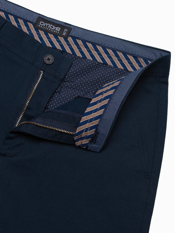 Ombre Ombre Chino kalhoty OM-PACP-0188 Tmavomodrá Regular Fit