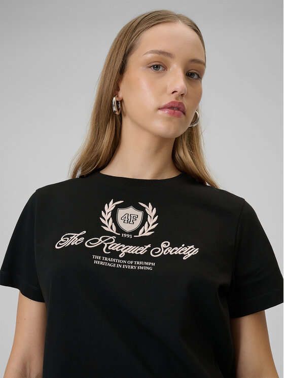 4F 4F T-Shirt SPORTS CLUB Czarny Boxy Fit