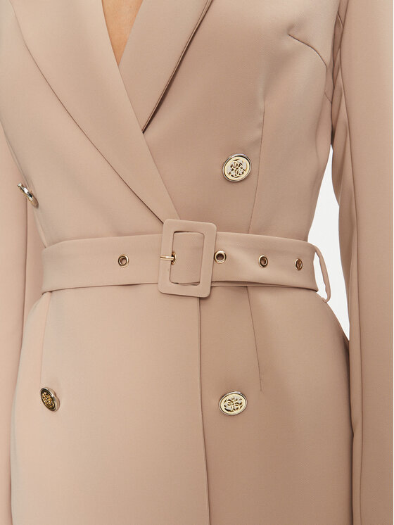 Guess Guess Kokteiļkleita Leonie W4BK46 WGLO2 Bēšs Regular Fit
