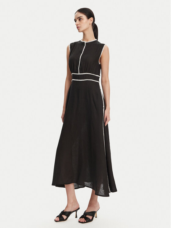 ICONA ICONA Rochie de vară RP5LE007 Negru Regular Fit
