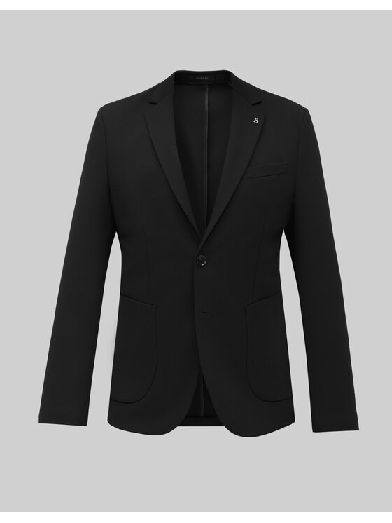 Borgio Borgio Marynarka gavello_c Czarny Slim Fit