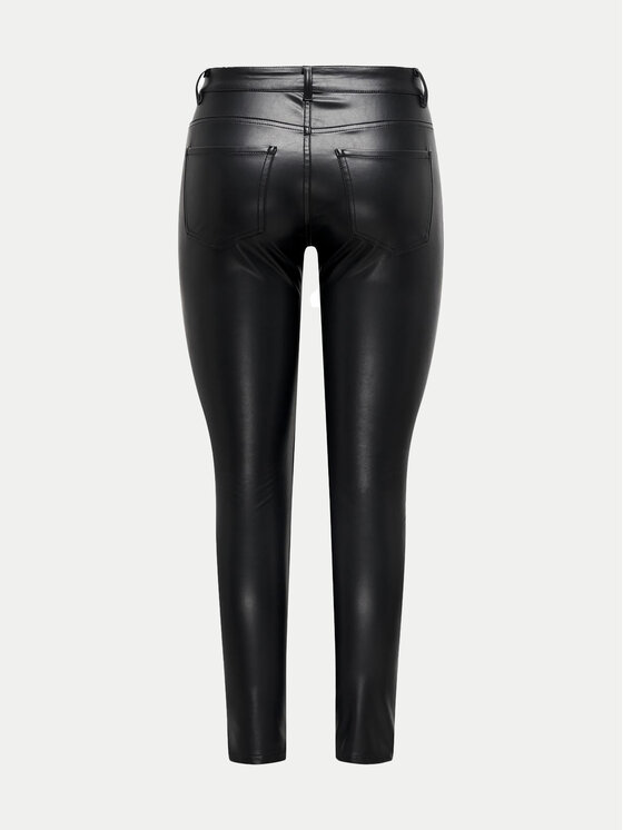 JDY JDY Kalhoty z imitace kůže Soey 15328299 Černá Skinny Fit