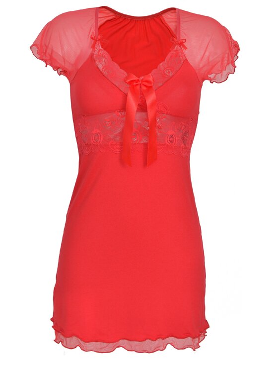 DKaren Lingerie DKaren Lingerie Halka Paulina Czerwony Slim Fit