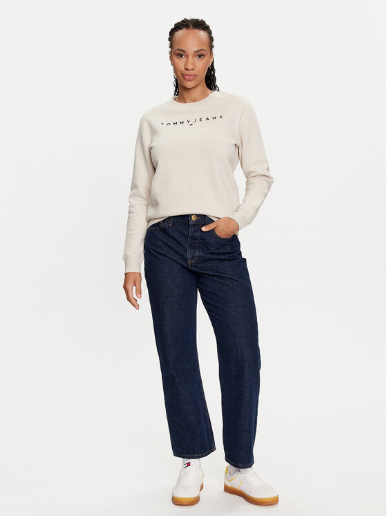 Tommy Jeans Tommy Jeans Felpa Linear DW0DW17323 Beige Regular Fit