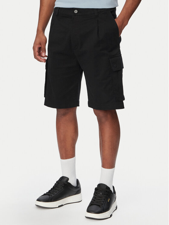 HUGO Pantalon scurți din material Craysen 50556891 Negru Straight Fit