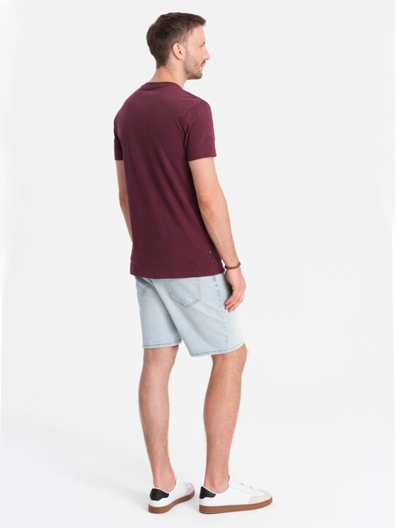 Ombre Ombre T-Shirt OM-TSCT-0108 Bordó Regular Fit