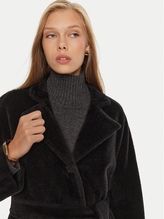 Marella Marella Cappotto di lana Ofanto 2423016112 Nero Regular Fit