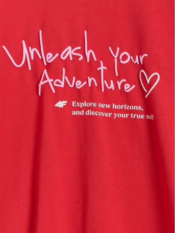 4F 4F T-shirt 4FJRAW25TTSHF3188-62S Rosso Oversize