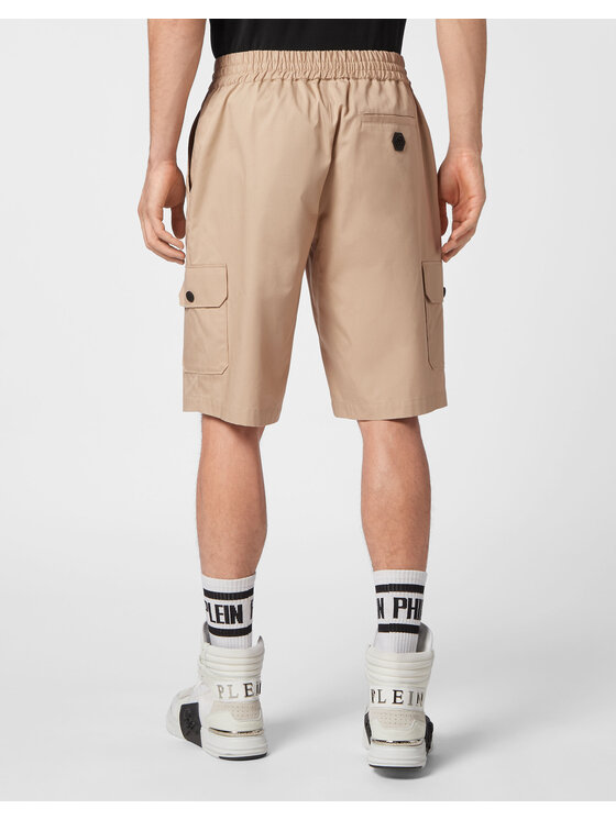 PHILIPP PLEIN PHILIPP PLEIN Szorty materiałowe 2673 Beżowy Regular Fit