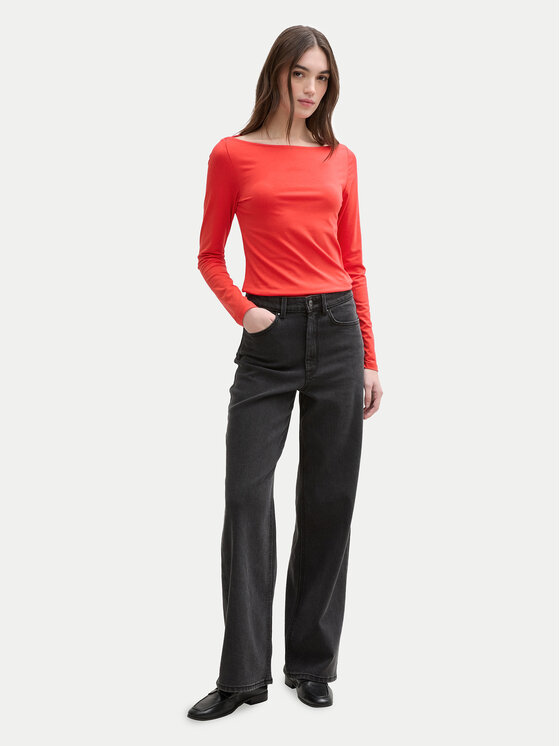 Tom Tailor Denim Tom Tailor Denim Bluse 1045412 Rot Slim Fit
