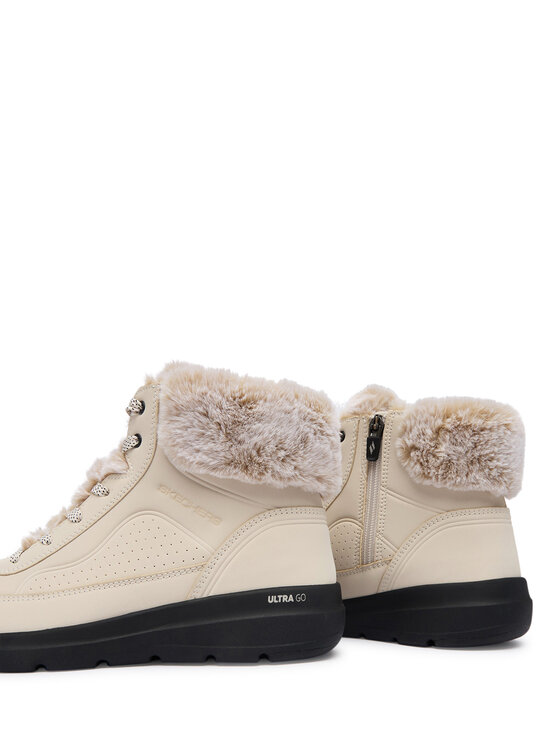 Skechers Skechers Īsie zābaki Glacial Ultra 144199/NTBK Bēšs