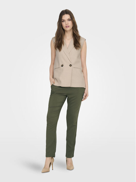 ONLY ONLY Kamizelka Caro 15278794 Beżowy Loose Fit
