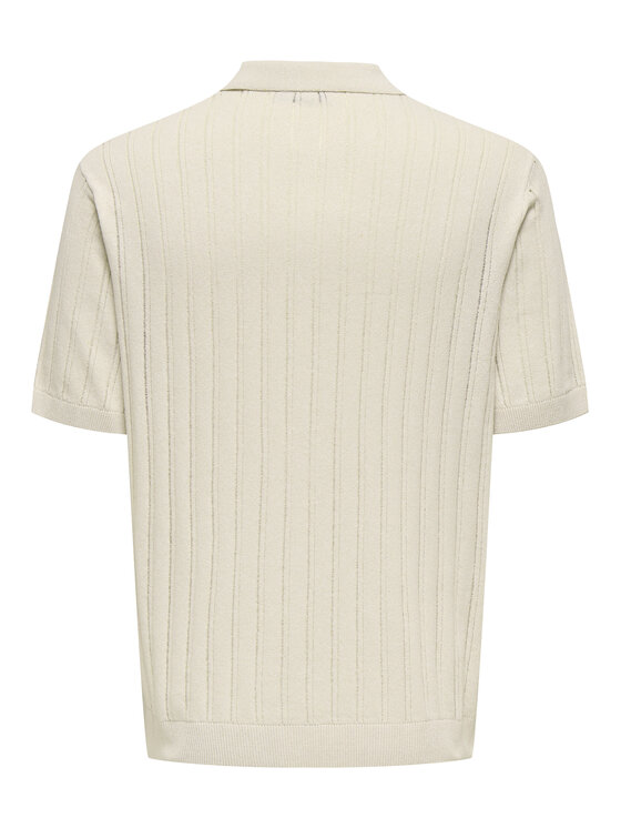 Only & Sons Only & Sons Тениска с яка и копчета Kent 22033463 Бежов Regular Fit