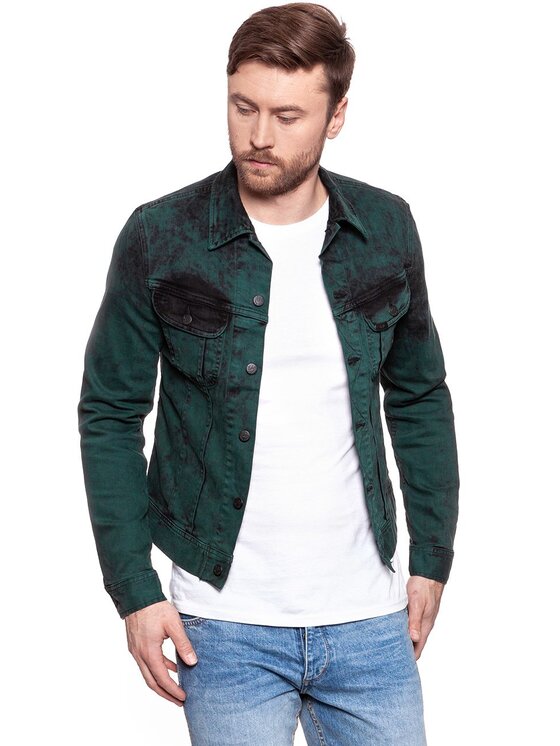 Lee Lee Giacca di jeans RIDER JACKET Verde Slim Fit