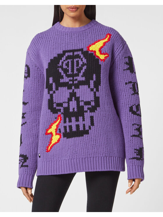 PHILIPP PLEIN PHILIPP PLEIN S dlhými rukávmi 3009 Fialová Regular Fit