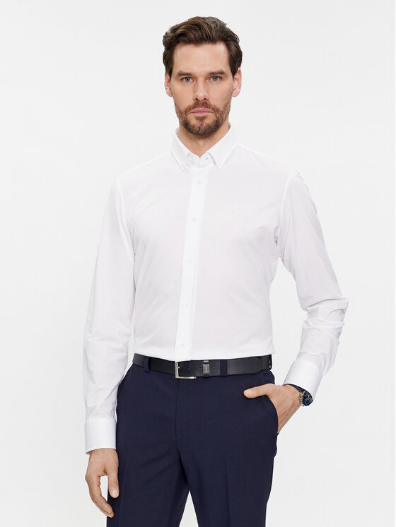 Boss Košeľa 50469378 Biela Regular Fit