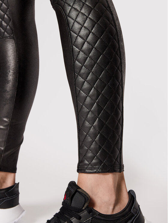 SPANX SPANX Leggings Faux Leather Quilted 20248R Crna Slim Fit