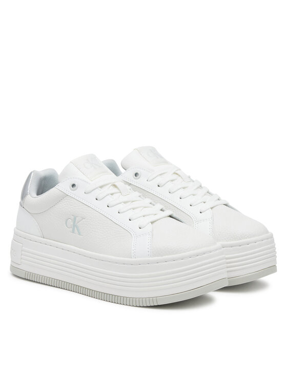 Calvin Klein Jeans Calvin Klein Jeans Sneakersy Bold Flatf Low Lace Mg YW0YW01766 Bílá