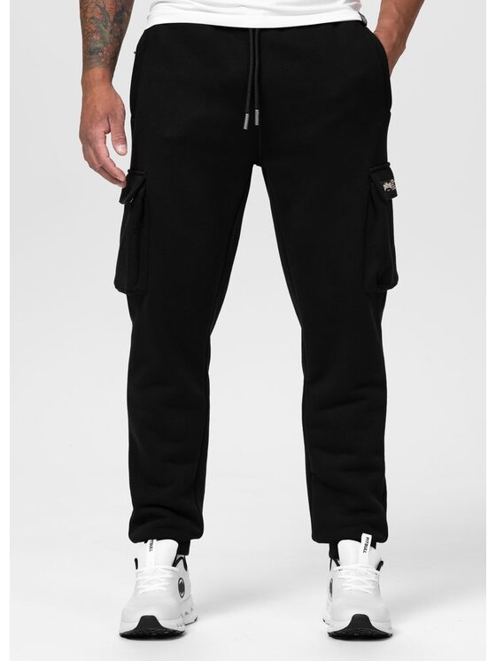PITBULL PITBULL Spodnie dresowe TAYLOR CARGO Czarny Regular Fit