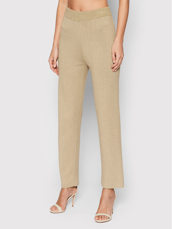 NA-KD Pantaloni tricotați Knitted 1100-005426-1844-003 Bej Regular Fit