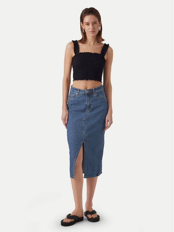 Vero Moda Vero Moda Džinsinis sijonas Veri 10295731 Mėlyna Regular Fit