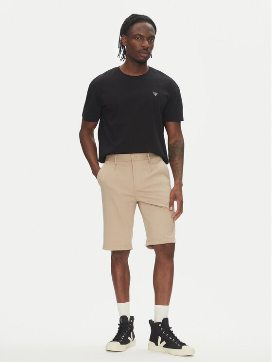 Lindbergh Lindbergh Pantalon scurți din material 30-506062 Bej Regular Fit