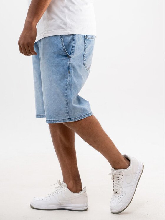 Jigga Wear Jigga Wear Szorty jeansowe Krótkie Spodenki Jeansowe Baggy Męskie Niebieskie Złote Jigga Korona XL Niebieski Baggy Fit