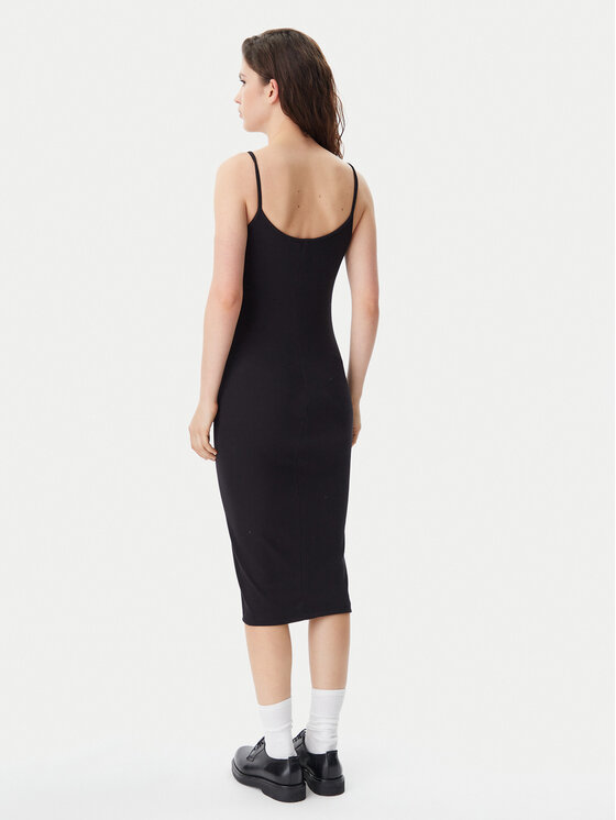 Tommy Jeans Tommy Jeans Rochie de vară Script DW0DW20330 Negru Slim Fit